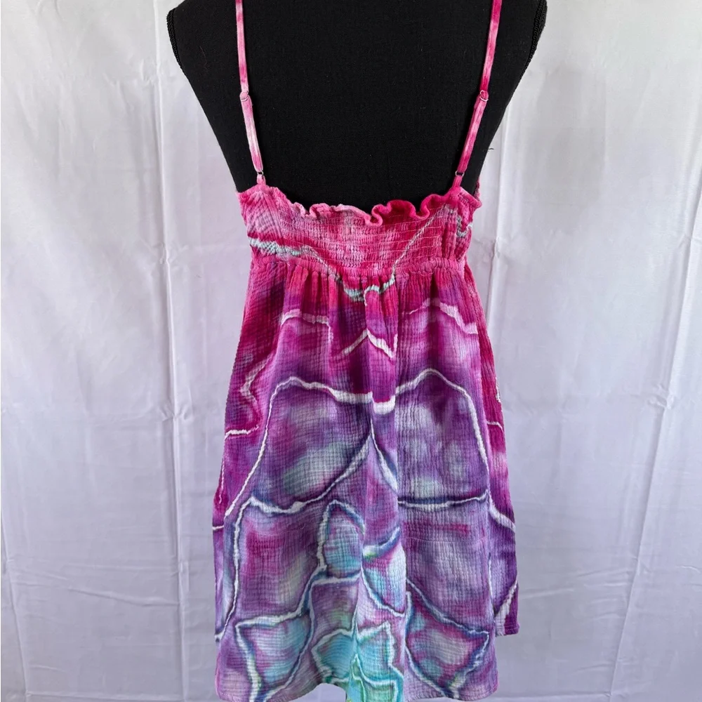 Hand dyed Woman’s Plunge Front  Coverup - Picture 2 of 9
